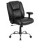 Emma and Oliver Big & Tall 400 lb. Rated Leather Swivel Ergonomic Task Office Chair with Chrome Base and Adjustable Arms